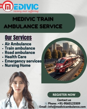 Medivic Train Ambulance Services in Kolkata provides high-quality medical care