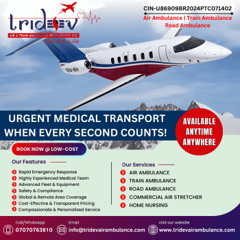 The Regular and Prompt Tridev Air Ambulance Services in Patna