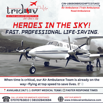 Pick Up the Best Domestic Flight - Tridev Air Ambulance Services in Ranchi Is Ready to Switch!