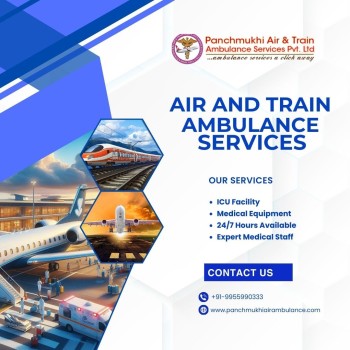 Hire Panchmukhi Air and Train Ambulance Services in Raipur with Full Medical Attachments