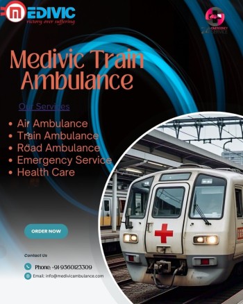 Patients are transported safely with Medivic Train Ambulance Services in Guwahati