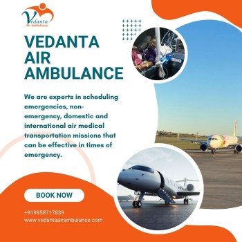 Get Advance Technology Medical Air Ambulance Service by Vedanta in Bangalore