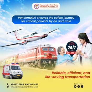 Get ICU Equipped Air and Train Ambulance Services in Hyderabad by Panchmukhi