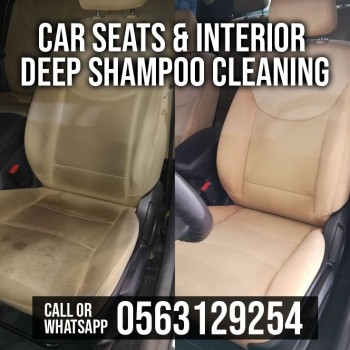 Car Seats With Whole Interior Deep Shampoo Cleaning Dubai 0563129254