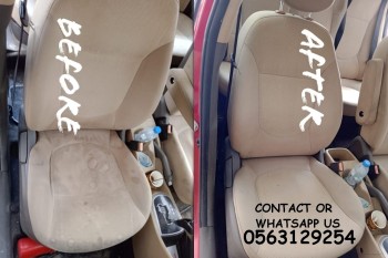 Car Seats With Whole Interior Deep Shampoo Cleaning Dubai 0563129254