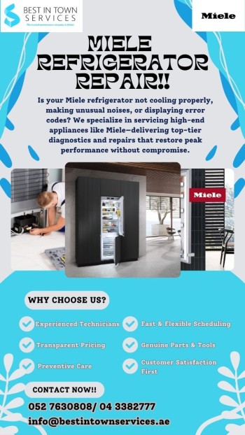Best In Town Services - Miele Refrigerator Repair Services Available 