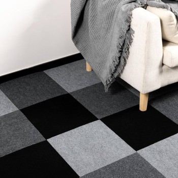 office carpet tiles grey and black