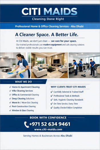 Home Cleaning Abu Dhabi | Citi Maids