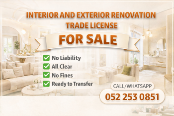 Interior & Exterior Renovation Trade License for Sale – Dubai
