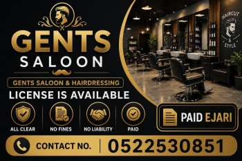 GENTS SALOON TRADE LICENSE FOR SALE 