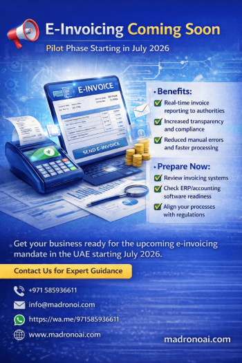 E-Invoicing Coming Soon in the UAE July 2026 -Contact For Help