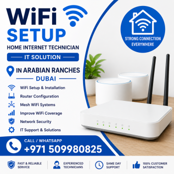Wifi setup home internet technician IT solution in Arabian Ranches Dubai