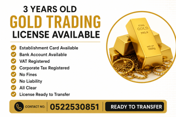 3 YEARS OLD GOLD TRADING LICENSE AVAILABLE FOR SALE 