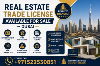 REAL ESTATE TRADE LICENSE AVAILABLE FOR SALE - DUBAI 
