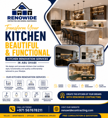 Kitchen Renovation Services Abu Dhabi – Expert Kitchen Remodeling