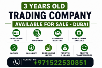 3 YEARS OLD TRADING LICENSE AVAILABLE FOR SALE - DUBAI 