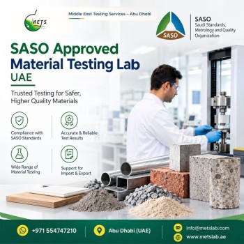 SASO Material Testing Laboratory Abu Dhabi for Export Testing