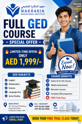 4.	GED Training Institute in Sharjah – Complete GED Exam Preparation 