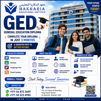 Start GED Preparation in Sharjah – Classes at Makharia Institute