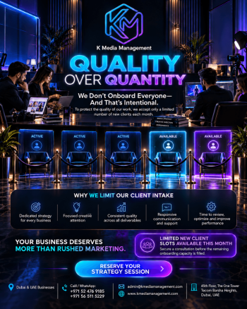 Quality Over Quantity: Limited Client Slots Available I K Media 