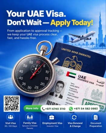 Your UAE Visa. Don't wait, Apply today!